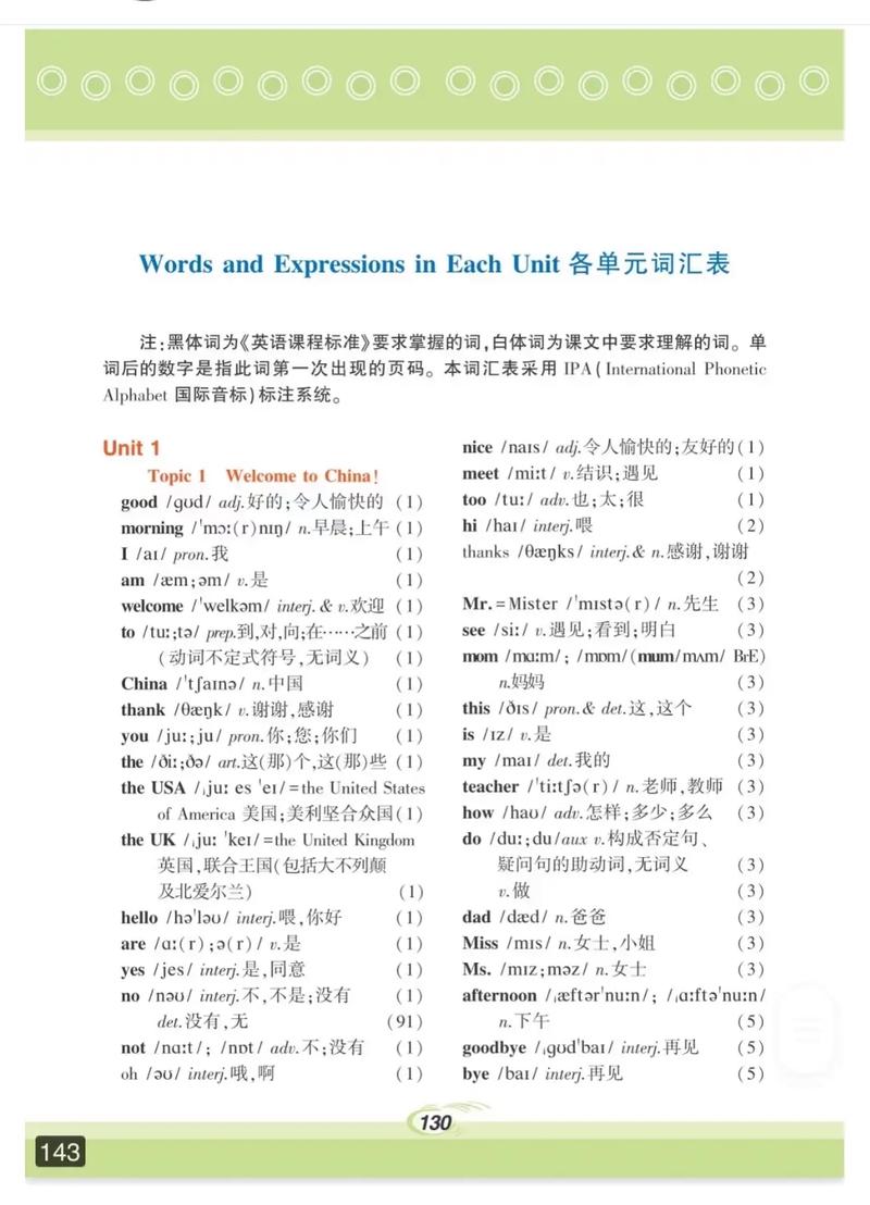 仁爱版七年级上册单词表有哪些重点单词?