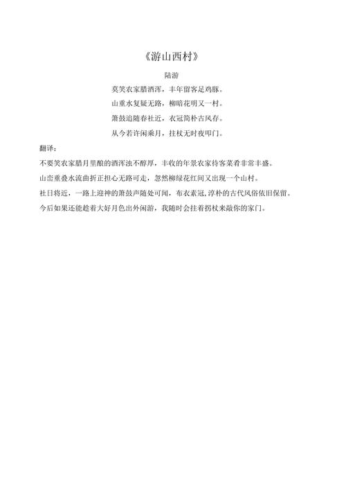 游山西村表达了作者怎样的情感与人生感悟?