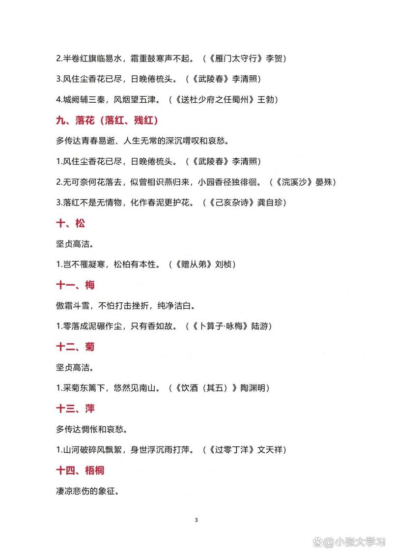 中考古诗鉴赏常见意象有哪些象征意义？