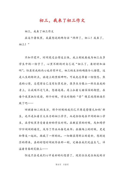 初三来了,如何应对500字作文的挑战?