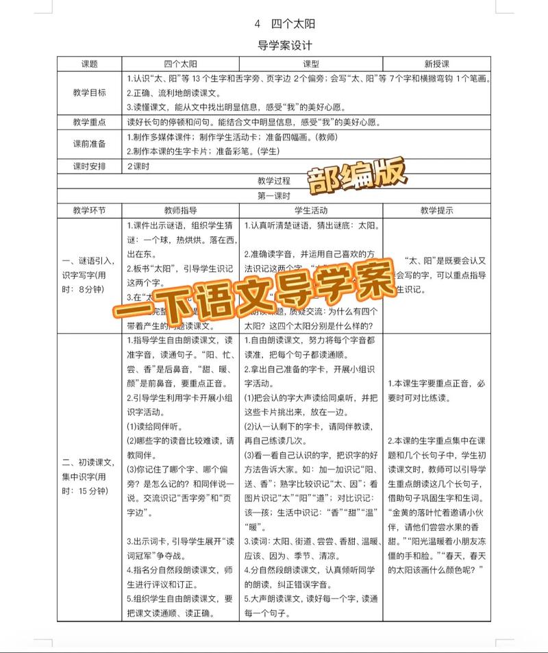 苏教版一年级语文导学案如何有效使用？