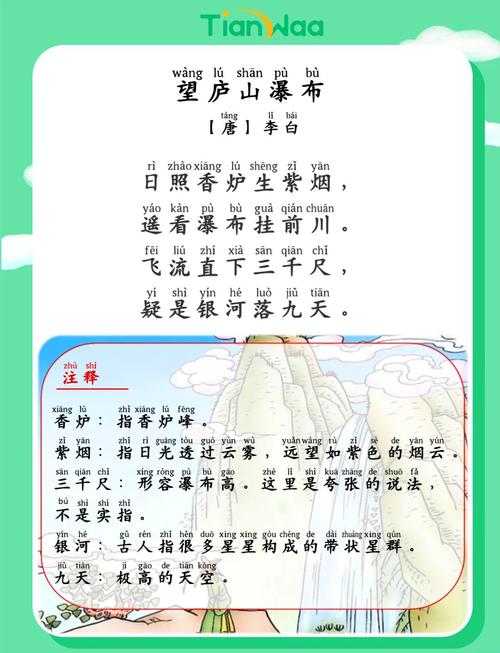 望庐山瀑布古诗阅读题考什么？