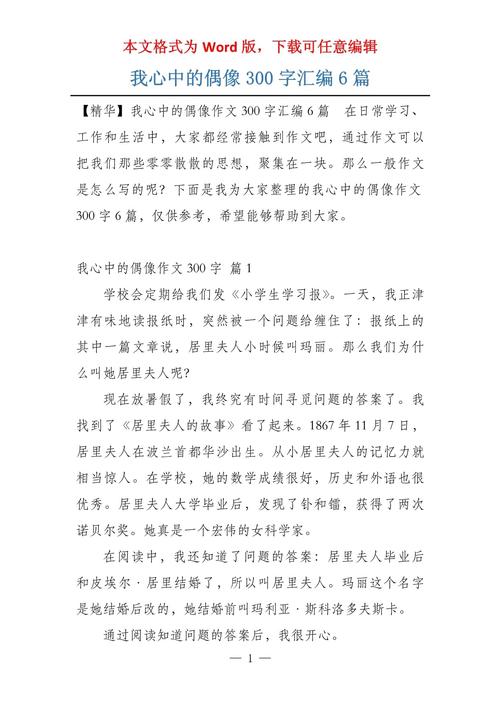 我心中的偶像是谁？