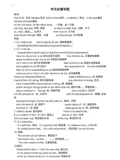 中考英语作文句型短语有哪些高分必备?