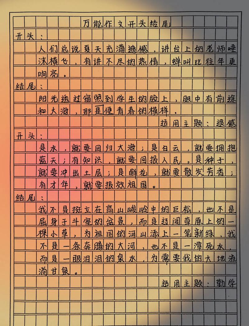 如何写好作文开头与结尾?