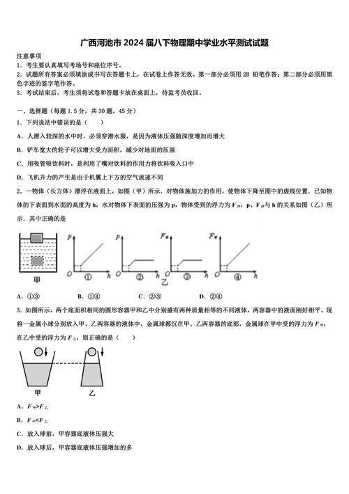 八年级下册物理期中测试重点难点是什么?