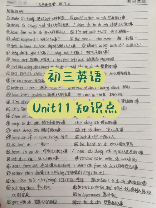 九年级11单元英语翻译有何重点难点？