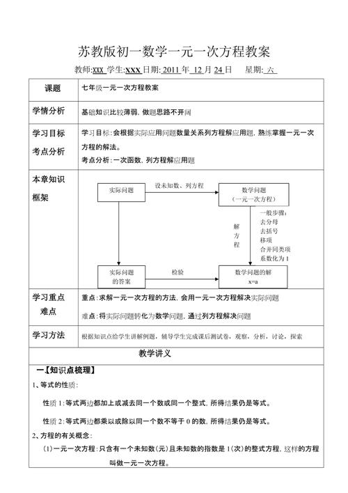 七年级一元一次方程教案如何设计更高效？
