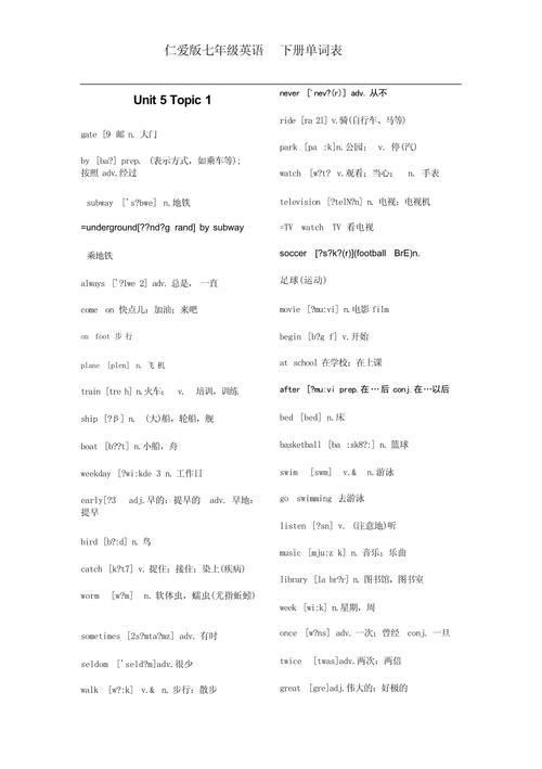 仁爱七下英语单词怎么高效记？