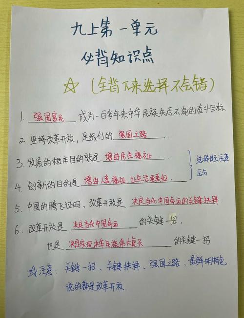 人教版政治九年级知识点