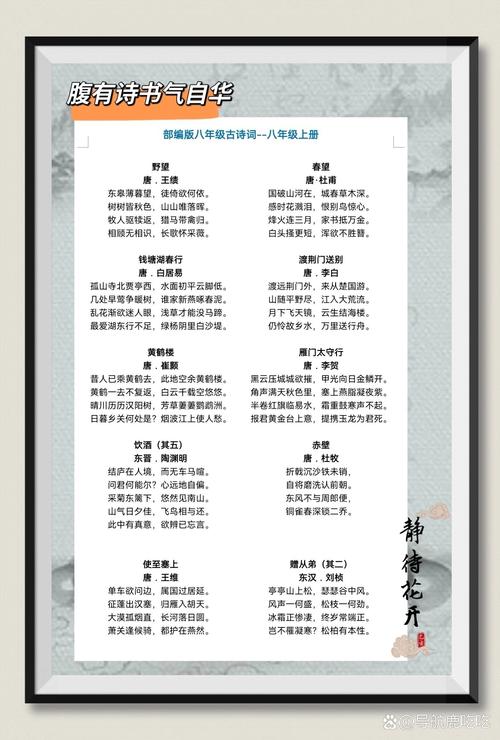 八年级语文版古诗十首有哪些？