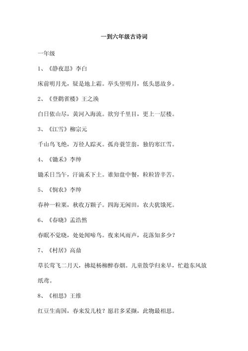 一至六年级古诗词竞赛，考题难度如何？