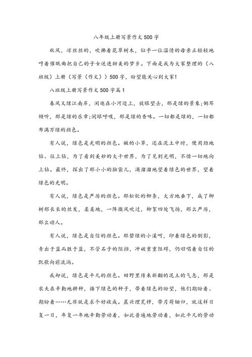 叙事作文500字初二