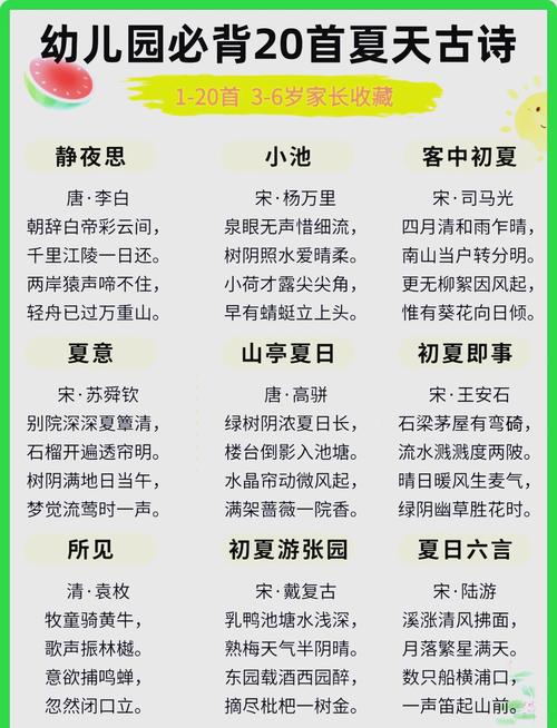 夏天的古诗一到六年级有哪些经典？
