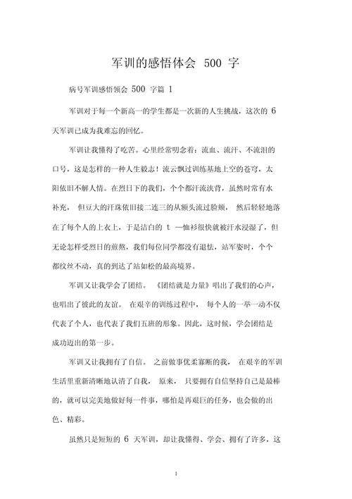 作文军训感言500字