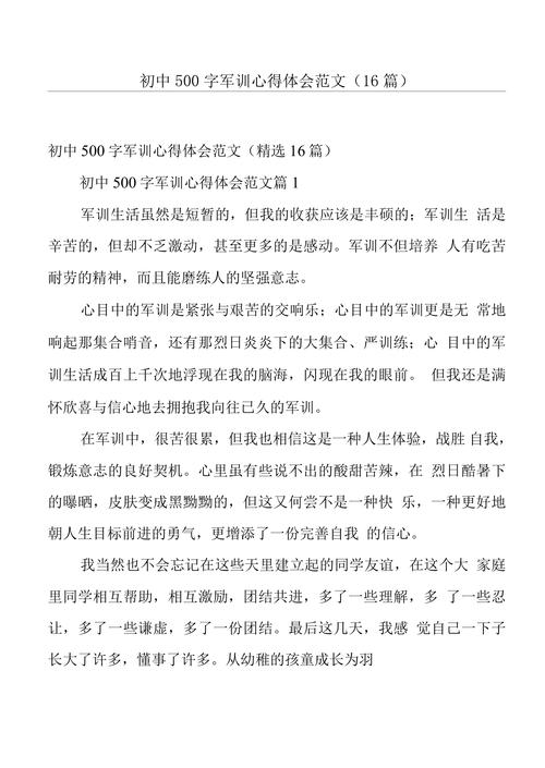 作文军训感言500字