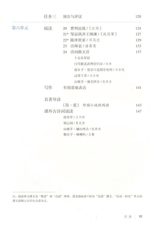 九年级语文版目录有哪些重点课文?