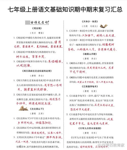 七年级语文总复习重点考点有哪些?