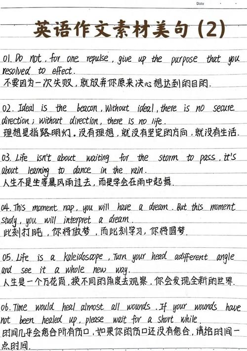 中考英语作文必备句子