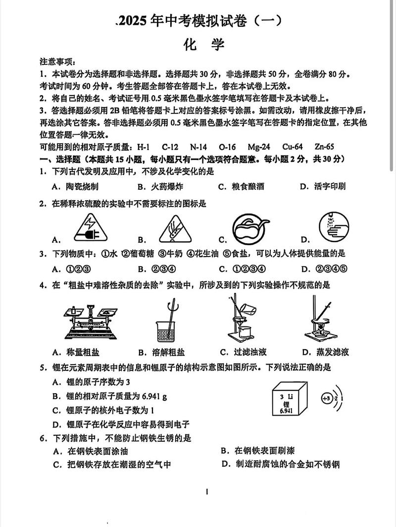 2025九年级化学试卷