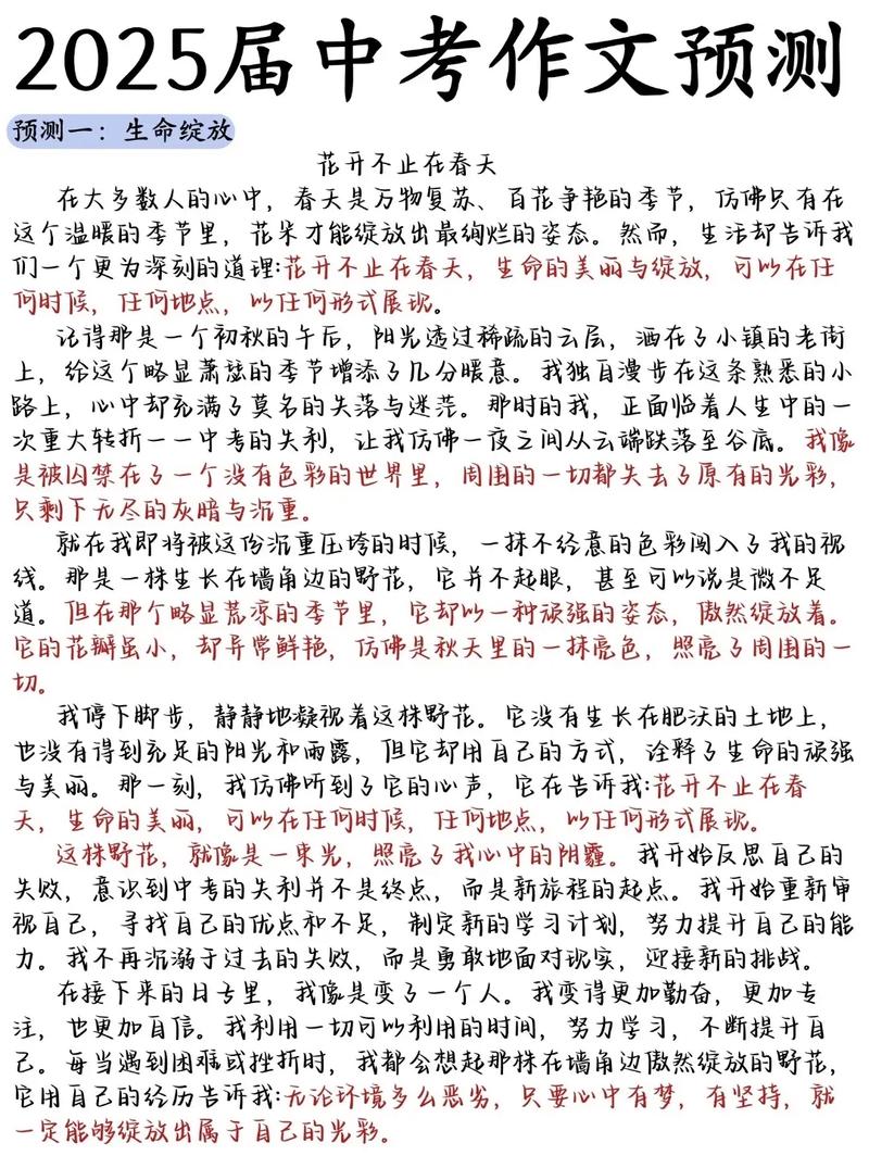 2025南昌中考作文会考什么题目？