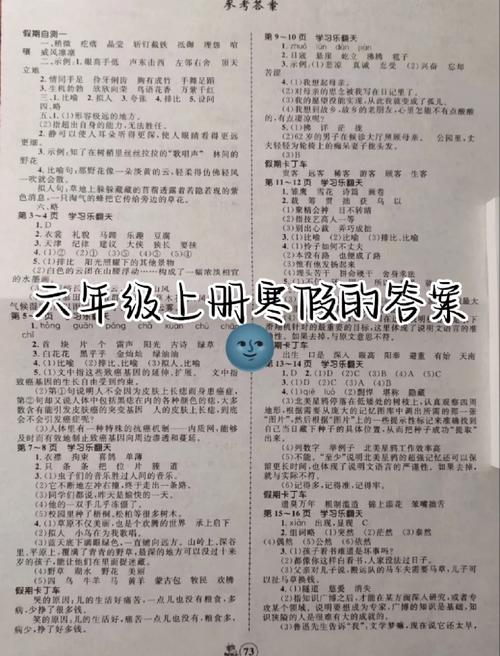 七年级语文寒假作业答案哪里有？