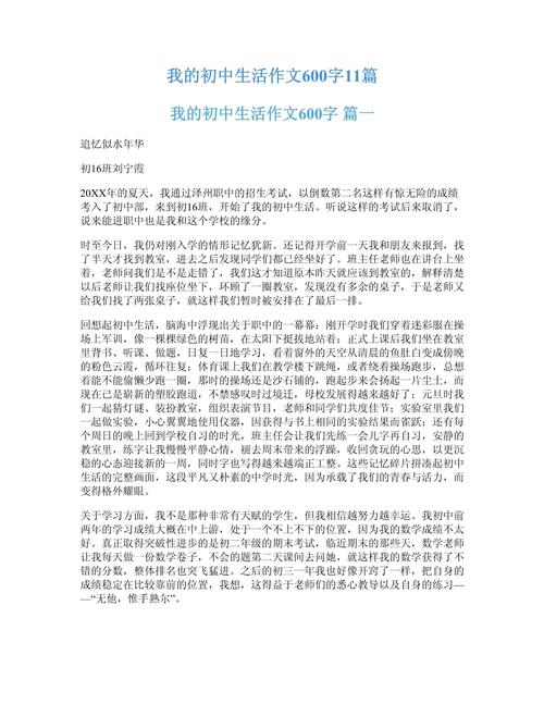 我的初中生活作文指导