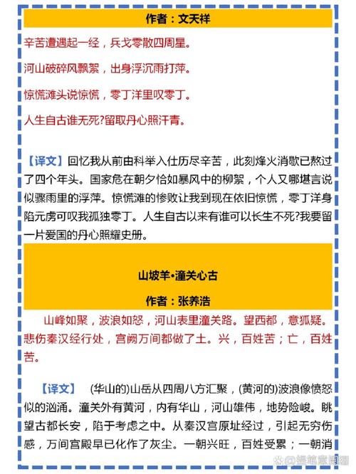 九年级下课外古诗词一