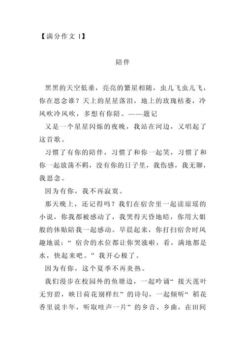 以陪伴为题写一篇作文