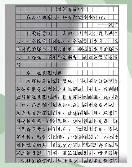 微笑地面对生活 作文