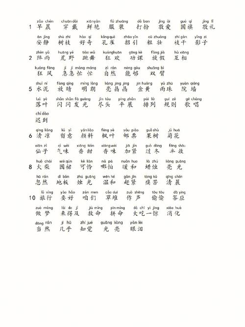 小学三年级语文上册词语有哪些重点？