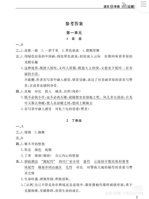 七年级上册同步语文答案