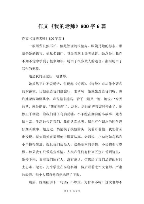 我的老师中考满分作文