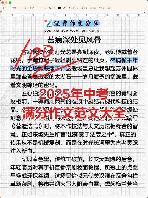 2025中考作文满分