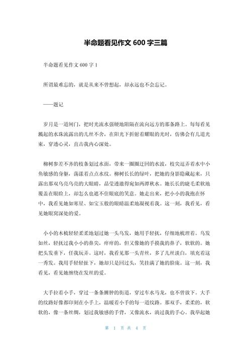 看见为题作文600字
