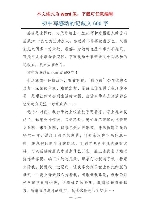 的微感动600字作文