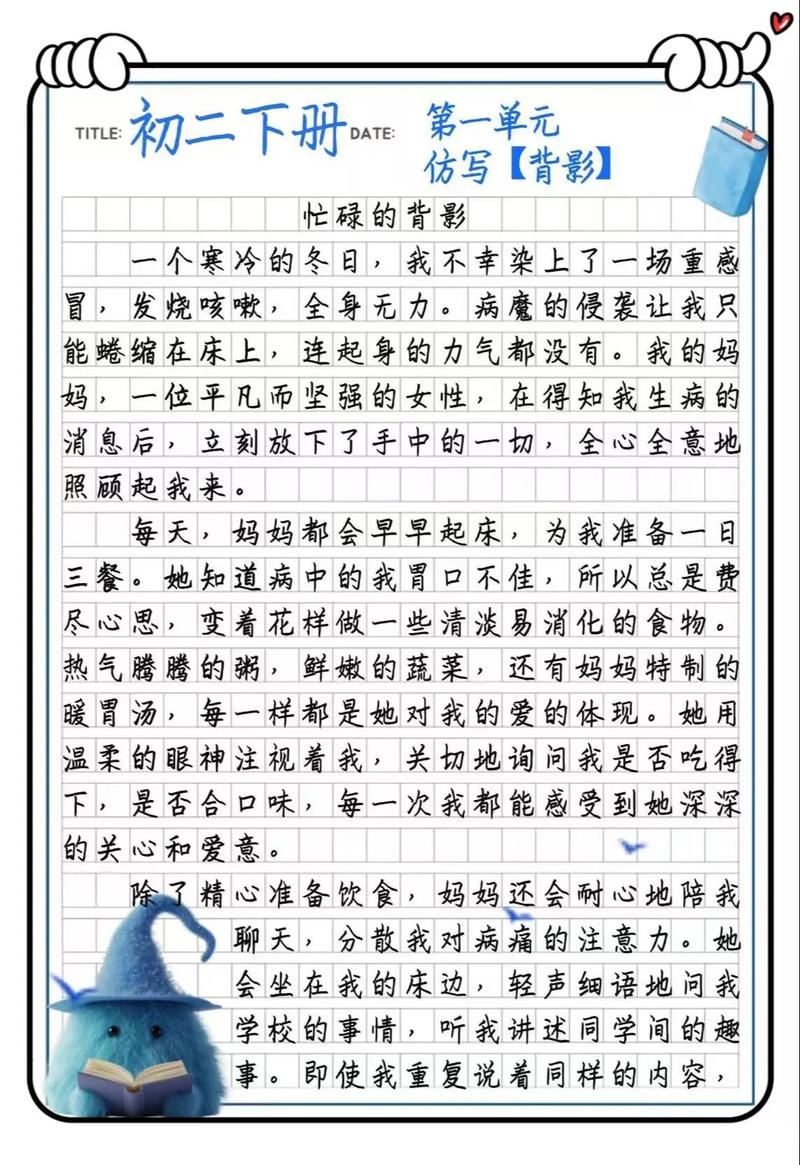 八下语文第一单元作文