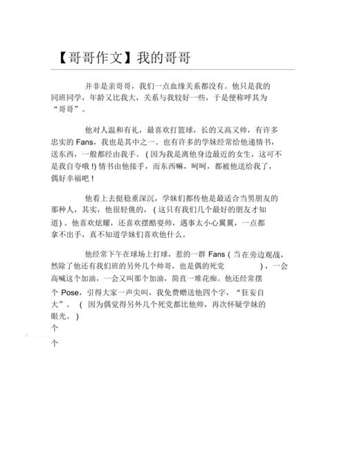 我的哥哥作文300字