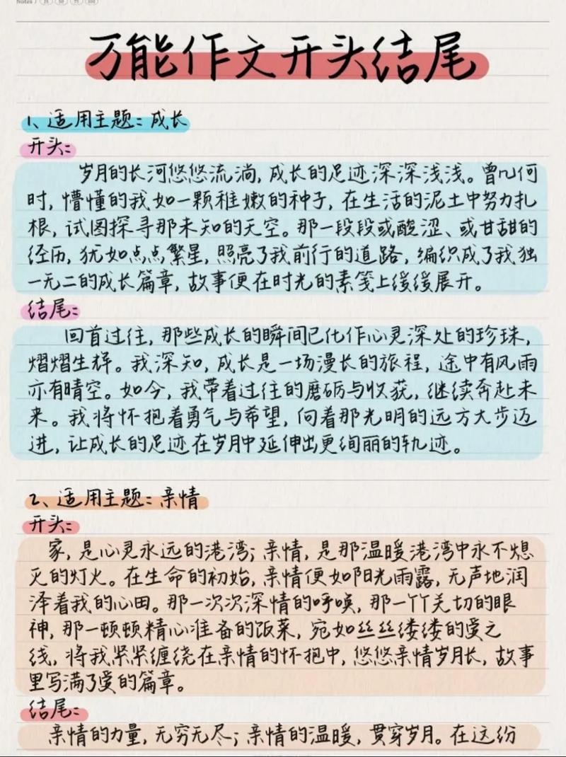 初中作文万能开头结尾
