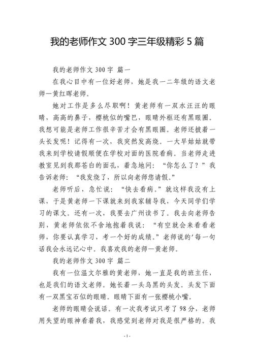 我的老师作文300字该如何写？