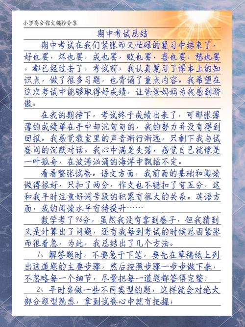 期中总结与反思作文