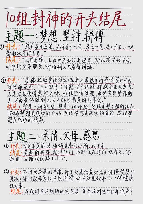 作文开头结尾 训练