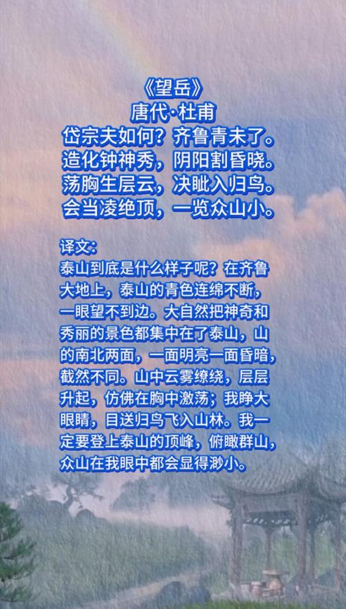 望岳古诗经常考的题目