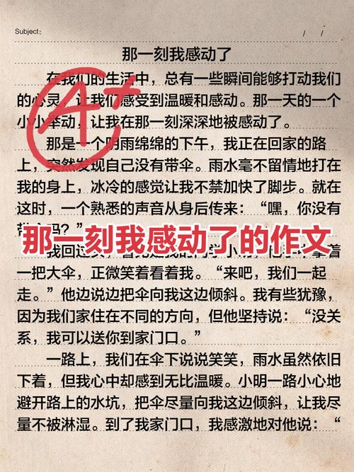 作文那一刻我真感动