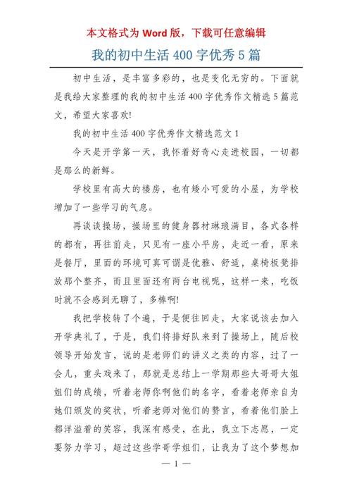 我的初中我精彩作文