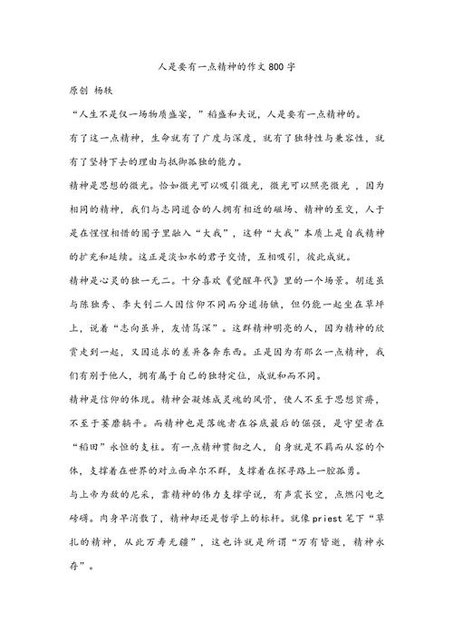 精神追求的作文素材