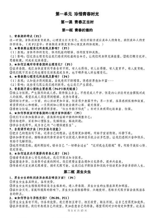 七年级下思想品德复习