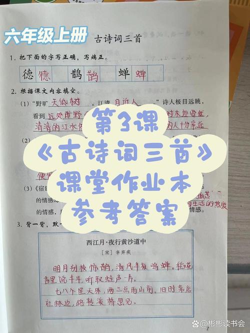 课中古诗词练习答案怎么找？