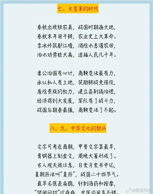 八年级上册历史顺口溜有哪些重点内容？