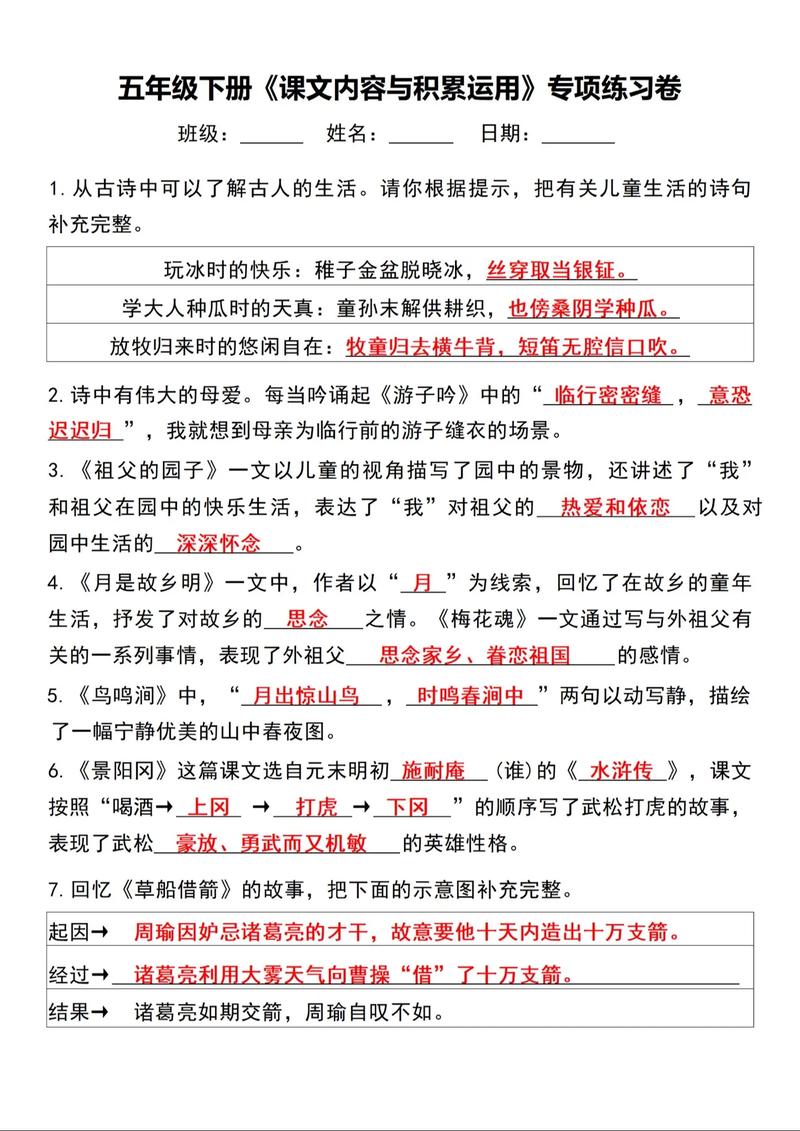 七年级语文积累与运用